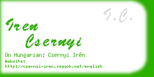 iren csernyi business card